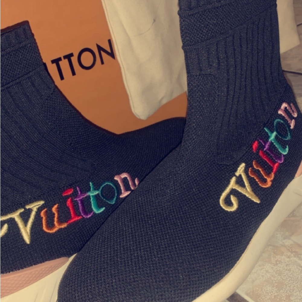Louis Vuitton Black Knit Sneakers